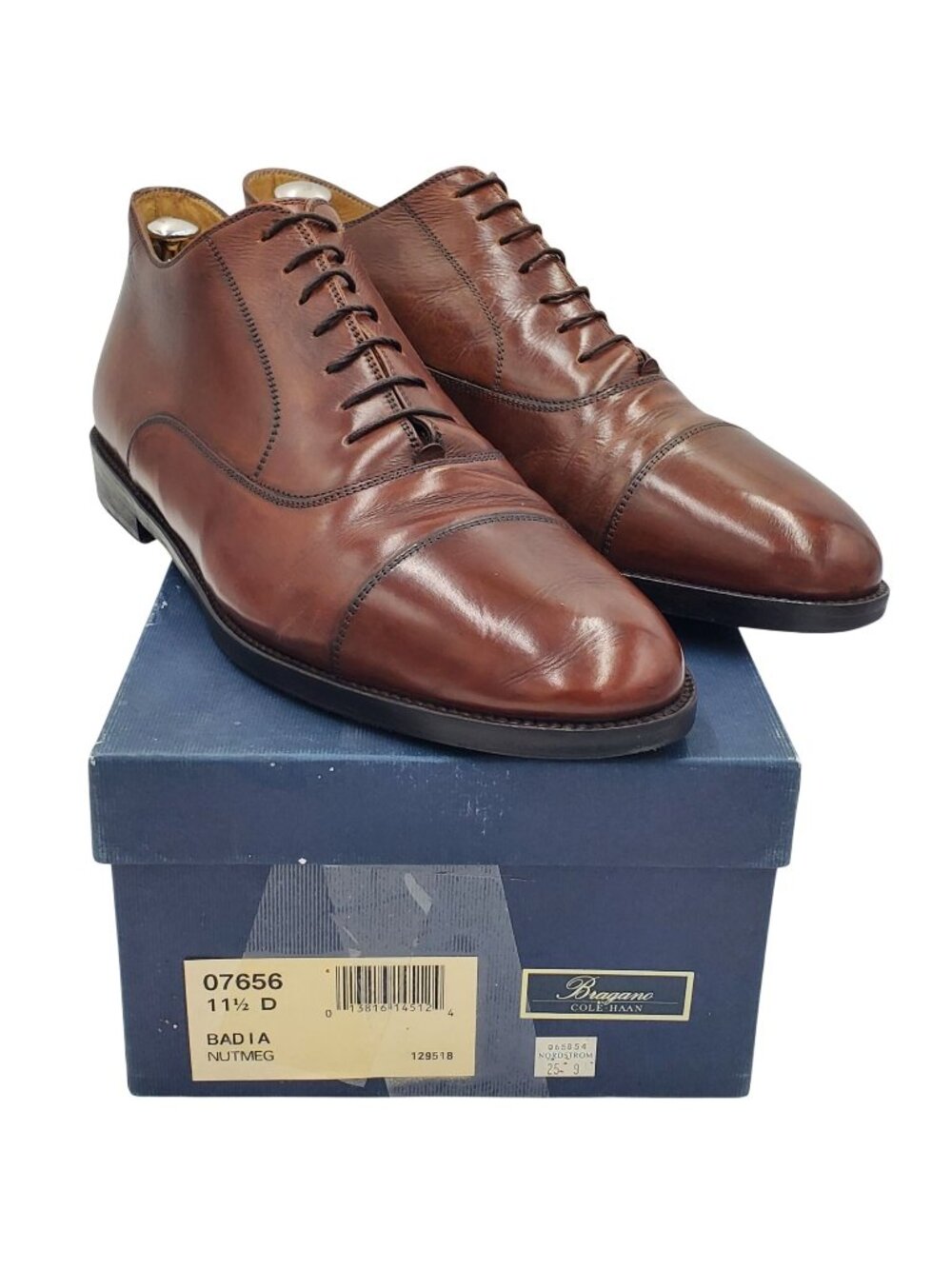 Italy Bragano Cole Haan Men's size 11.5 brown leather cap toe ankle dress boots
